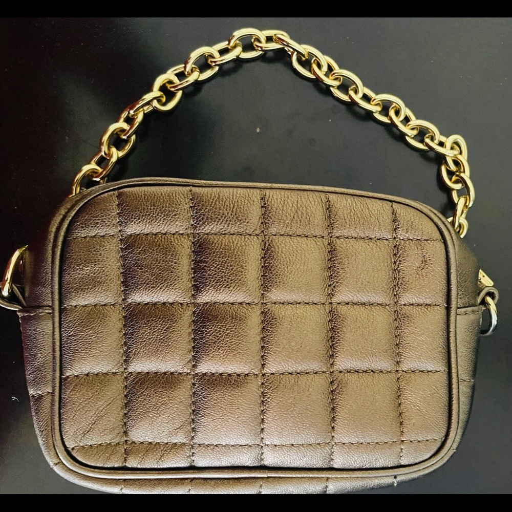 Bronze Small Quilted Clutch Purse